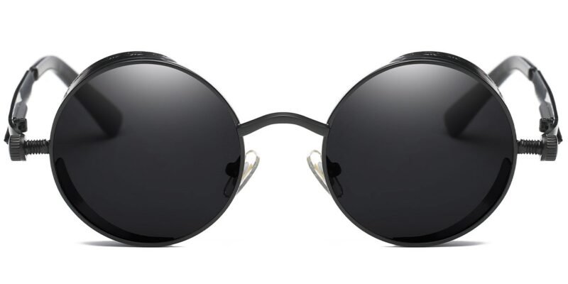 Optinao NeoShade – Lunettes de soleil rondes métal (style cyberpunk)